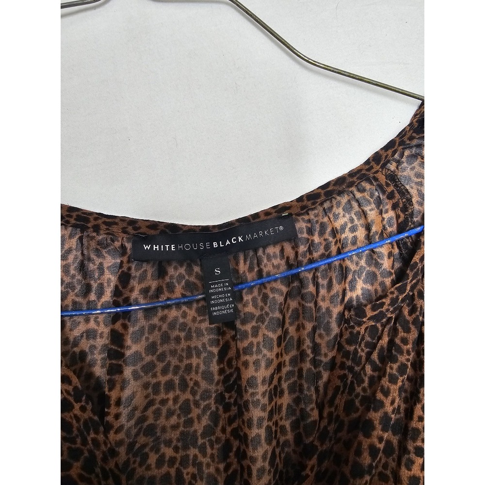 White House Black Market Sheer Leopard Print Midi‎ Dress Small - Picture 5 of 6
